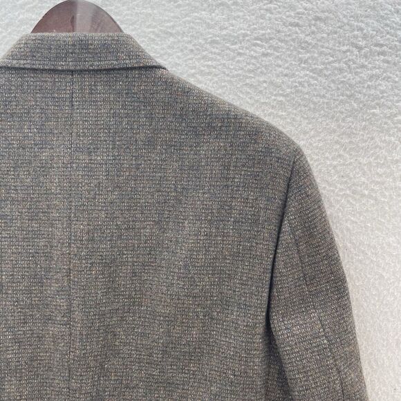 Vintage Kingsridge Tweed Blazer Mens 44R Wool Preppy Academia Leather Button USA - Picture 9 of 12